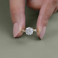 Round Lab Diamond Twist Band Engagement Ring