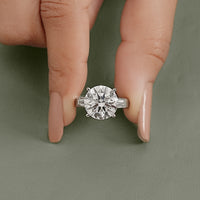 Round And Tapered Baguette Lab Diamond Ring