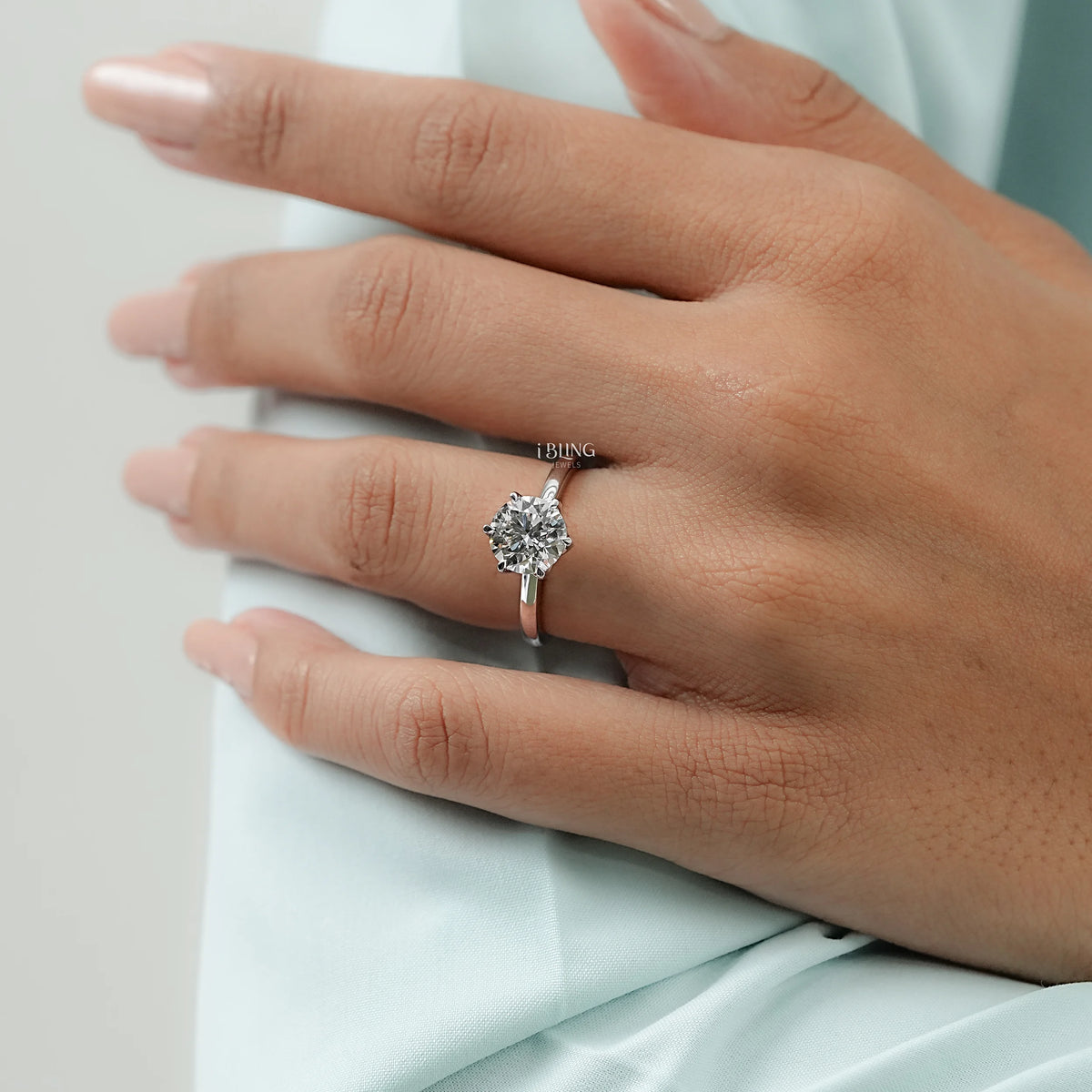 Round Cut Lab Diamond Solitaire Engagement Ring Solitaire Ring