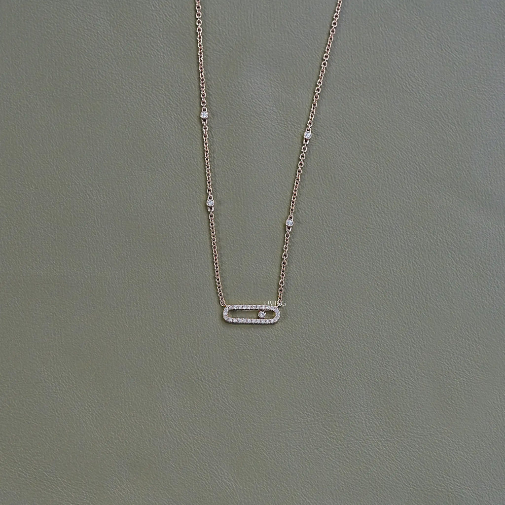 Lab Grown Diamond Paper Clip Necklace