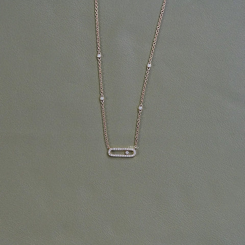 Lab Grown Diamond Paper Clip Necklace