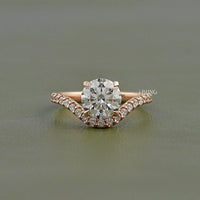 Round Curved Lab Diamond Accent Ring