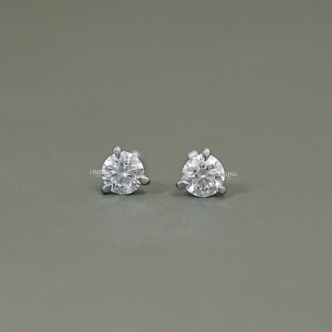 Round Cut Lab Diamond Solitaire Stud Earrings