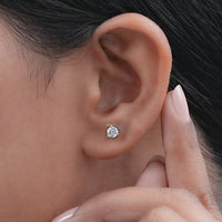 Round Cut Lab Diamond Solitaire Stud Earrings