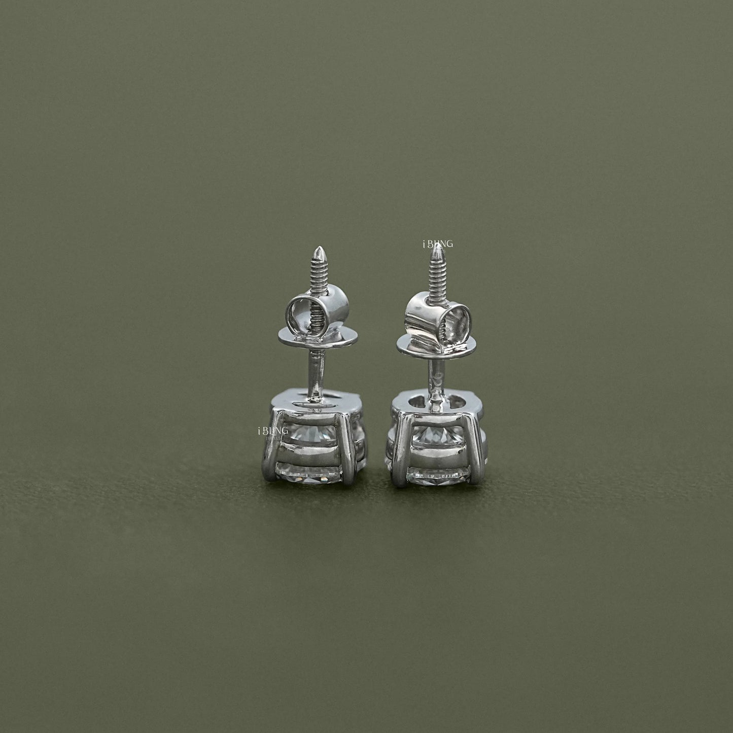 Round Cut Lab Grown Diamond Solitaire Stud Earrings