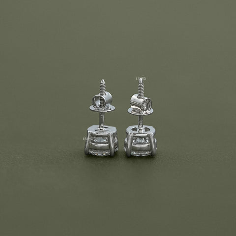 Round Cut Lab Grown Diamond Solitaire Stud Earrings