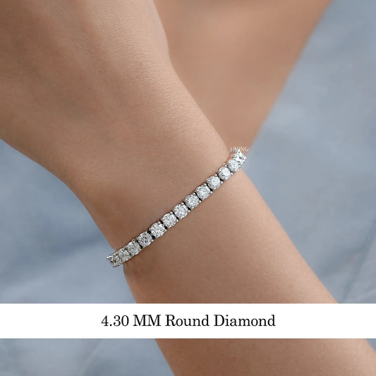 Round Cut Lab Diamond Tennis Bracelet