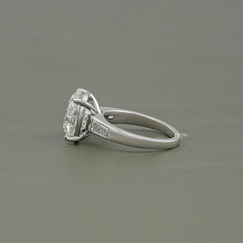 Round And Tapered Baguette Lab Diamond Ring