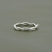 Round Cut Lab Diamond Twisted Wedding Band