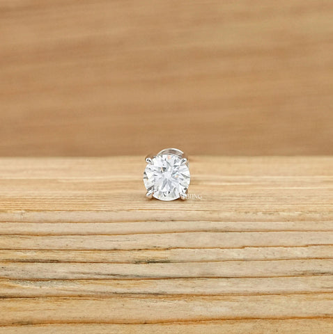 Round Lab Grown Diamond Men's Stud