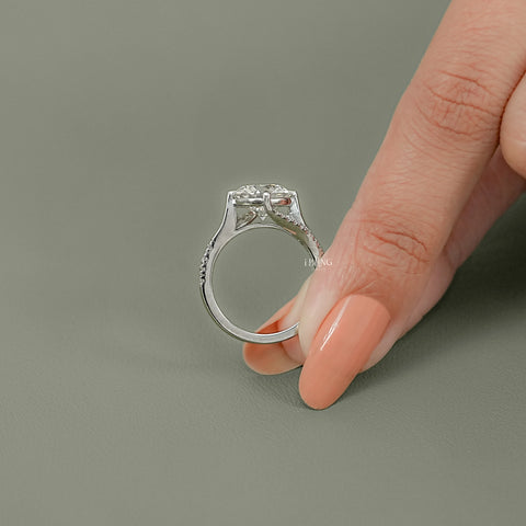 Round Cut Diamond Bypass Accent Engagement Ring