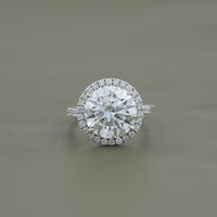Round Cut Lab Diamond Halo Engagement Ring