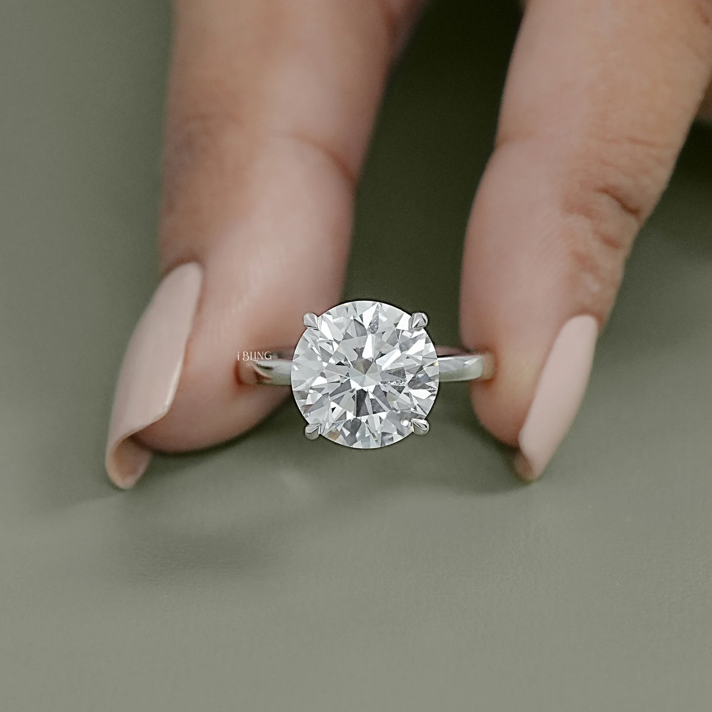 Round Lab Grown Diamond Solitaire Engagement Ring Solitaire Ring