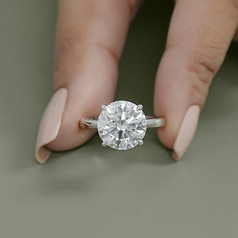 Round Lab Grown Diamond Solitaire Engagement Ring