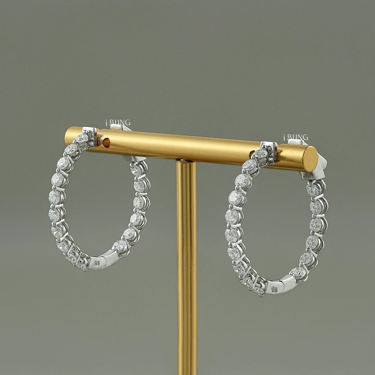 Round Cut Lab Diamond Hoop Earrings Hoops & Huggies