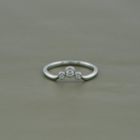 Round Lab Grown Diamond Three Stone Ring