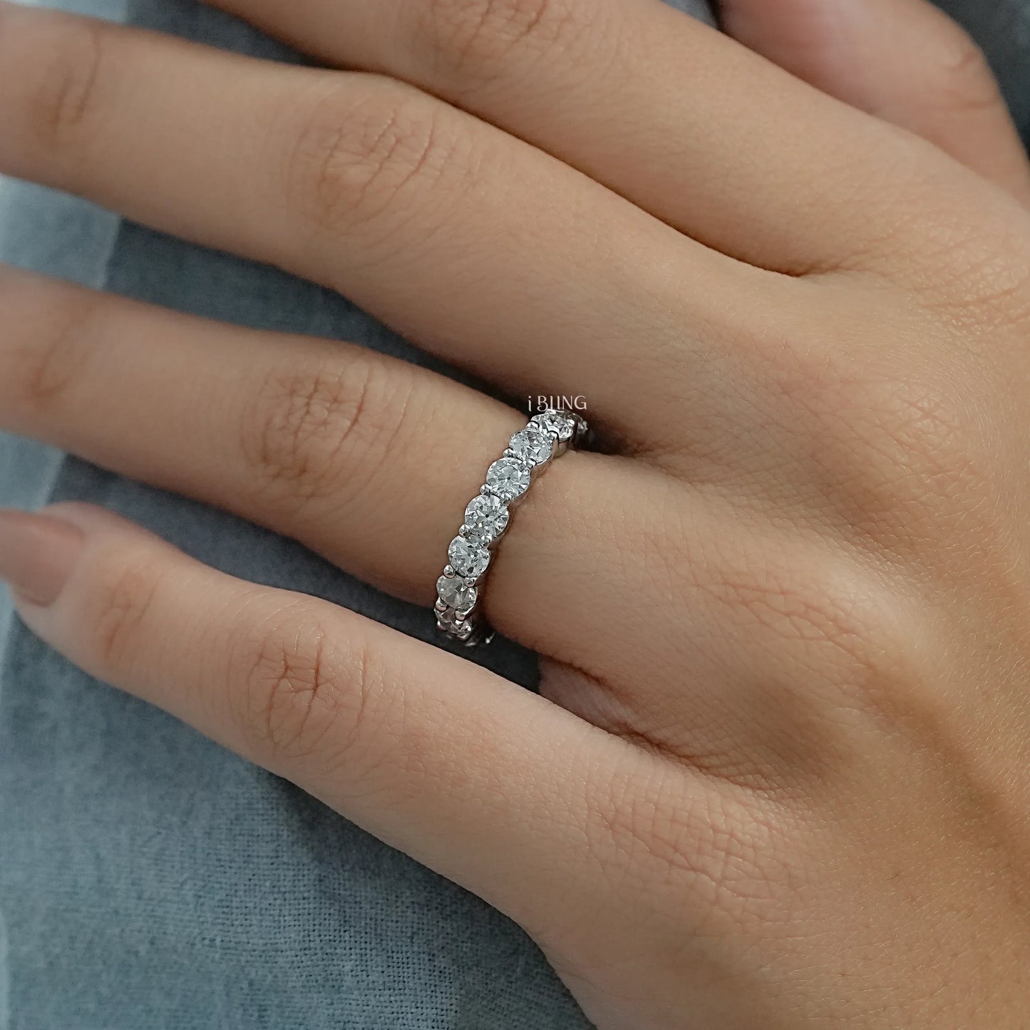 Round Lab Grown Diamond Eternity Wedding Band Full Eternity