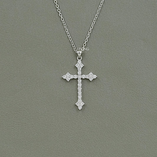 Round Cut Lab Grown Diamond Criss Cross Necklace