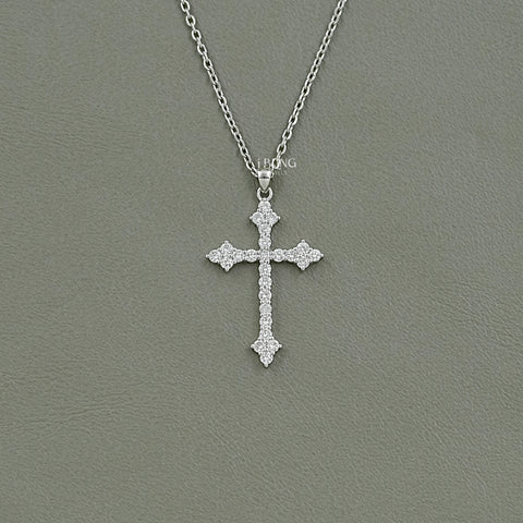 Round Cut Lab Grown Diamond Criss Cross Necklace