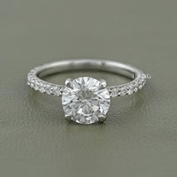 Round Cut Lab Grown Diamond Solitaire Accent Ring