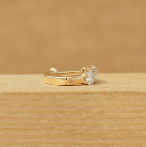 Round Cut Lab Diamond Men's Hoop Earrings