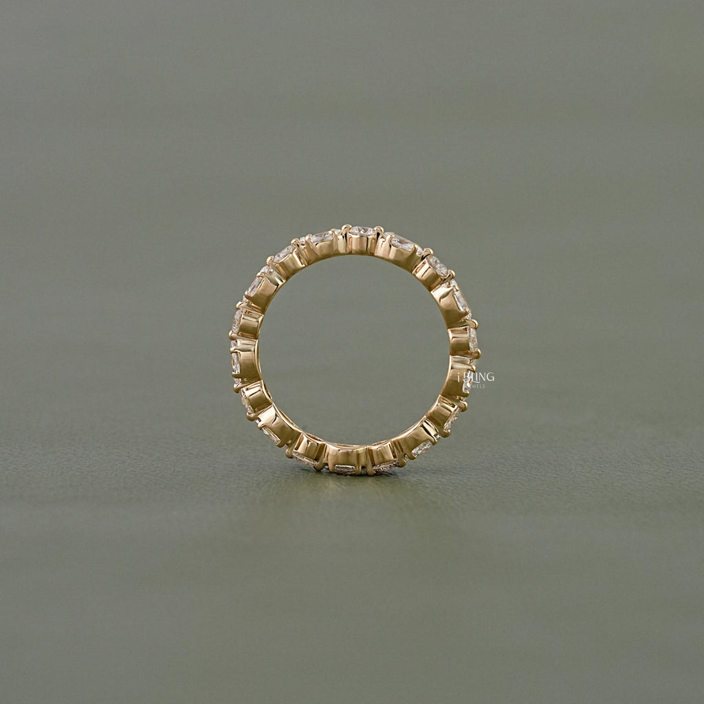 Marquise & Round Lab Grown Diamond Wedding Band