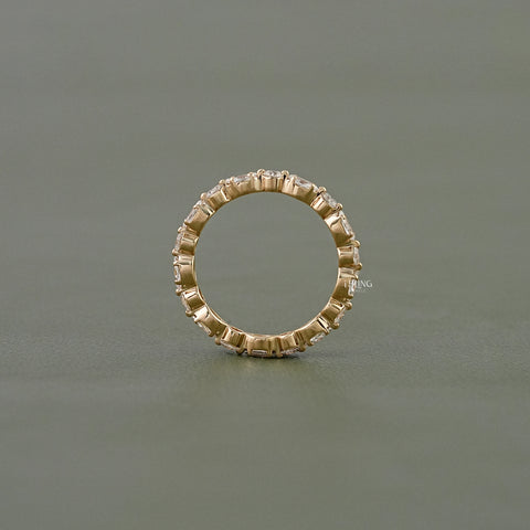 Marquise & Round Lab Grown Diamond Wedding Band
