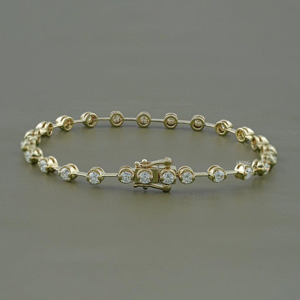 Round Cut Lab Grown Diamond Tennis Bracelet