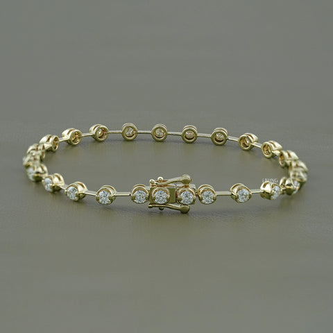 Round Cut Lab Grown Diamond Tennis Bracelet