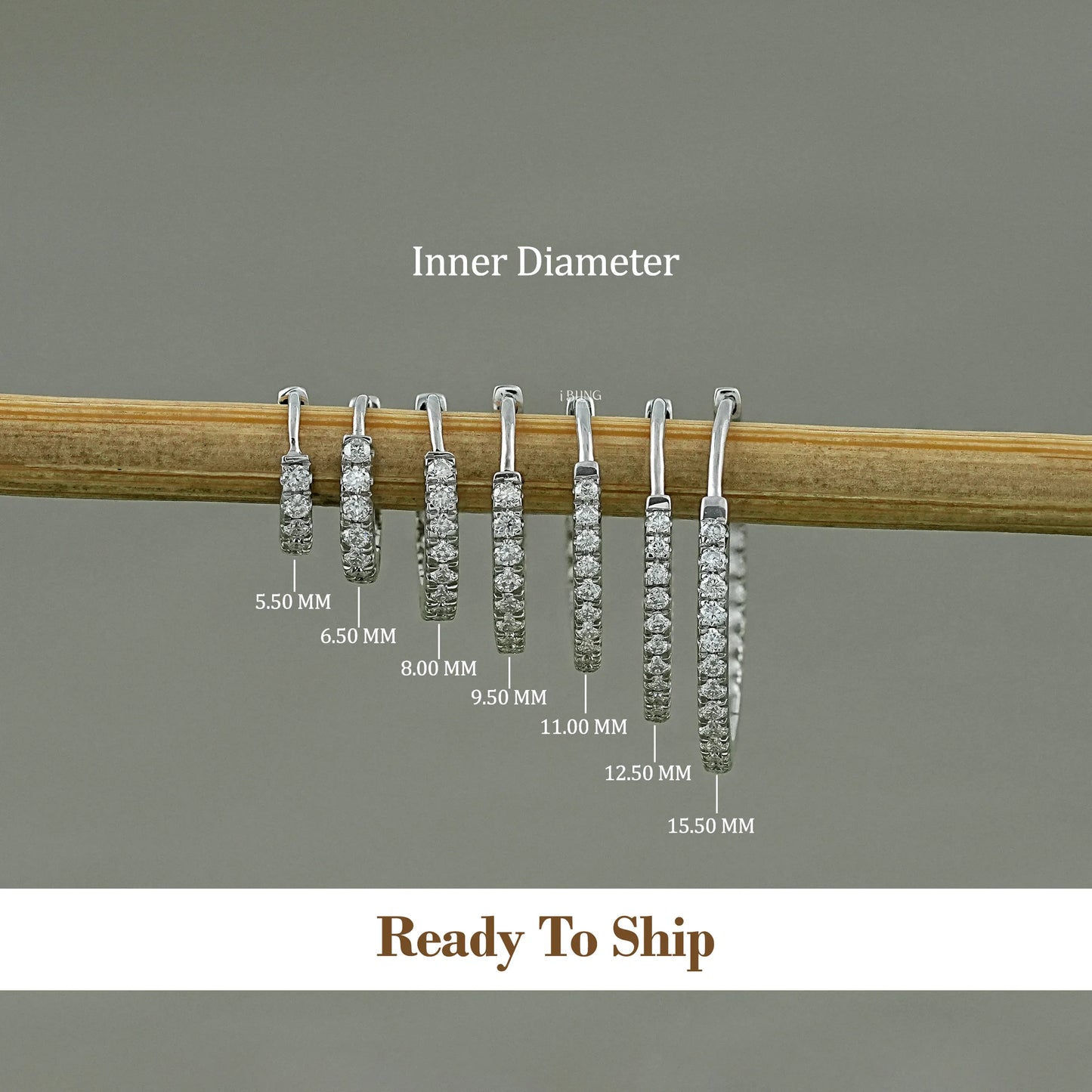 Round Moissanite In-Out Hoop Earrings