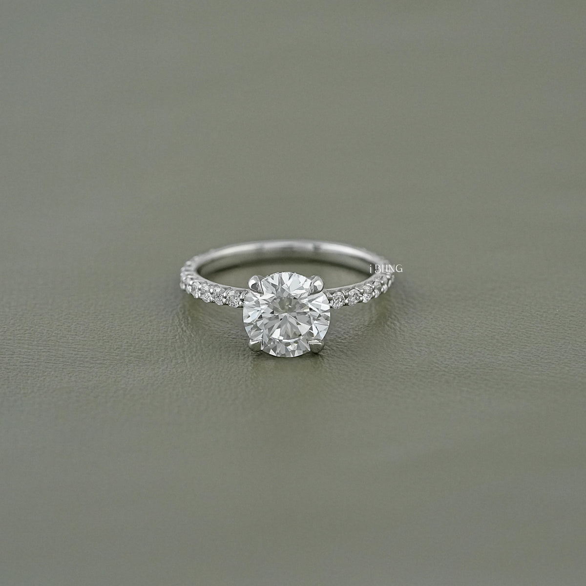 Round Cut Lab Diamond Solitaire Accent Ring