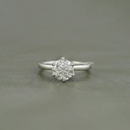 Round Cut Lab Diamond Solitaire Engagement Ring Solitaire Ring