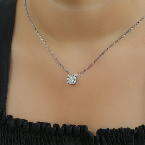 Round Cut Lab Grown Diamond Solitaire Necklace