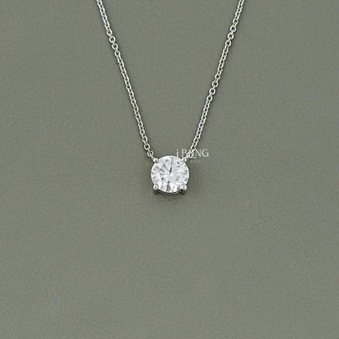 Round Cut Lab Grown Diamond Solitaire Necklace