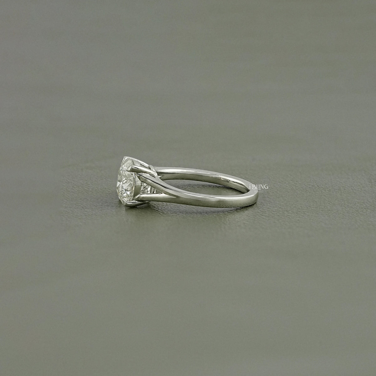 Round Cut Lab Grown Diamond Split Shank Solitaire Ring