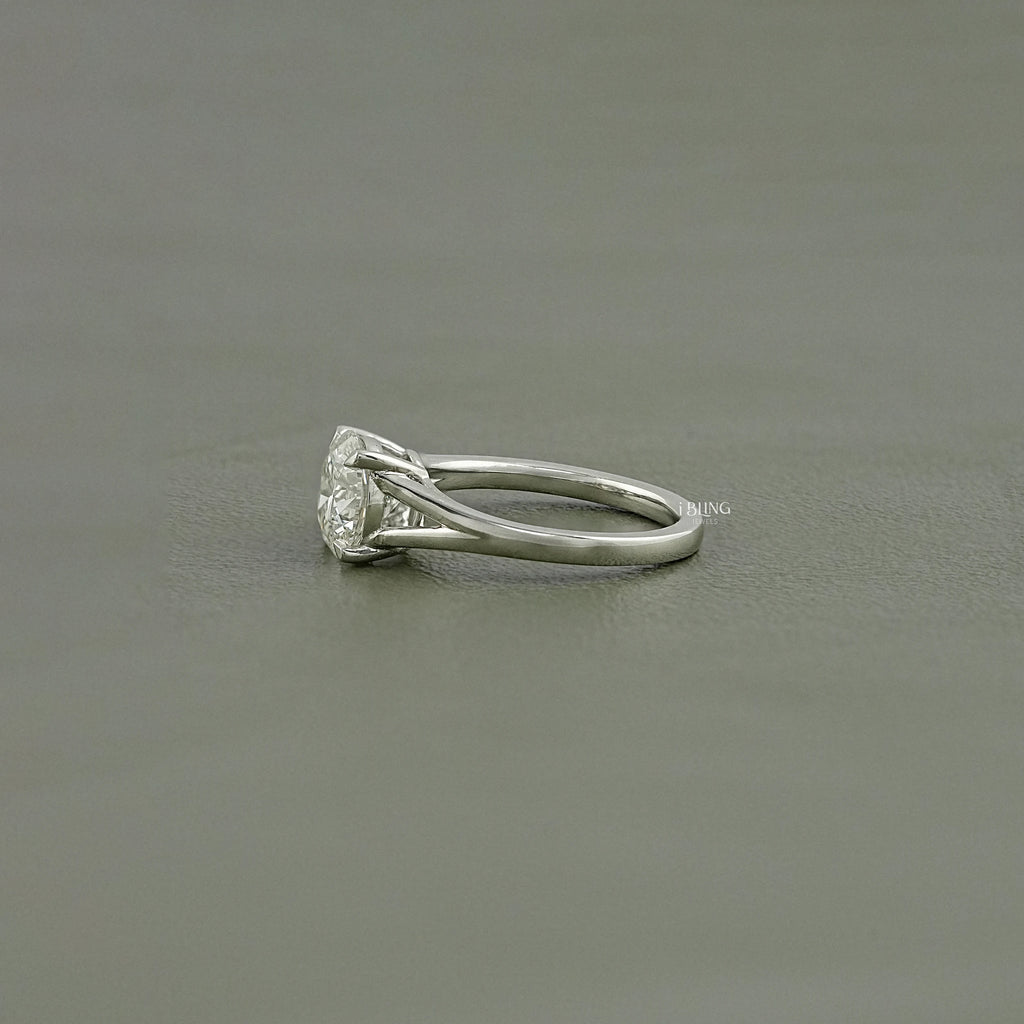 Round Cut Lab Grown Diamond Split Shank Solitaire Ring