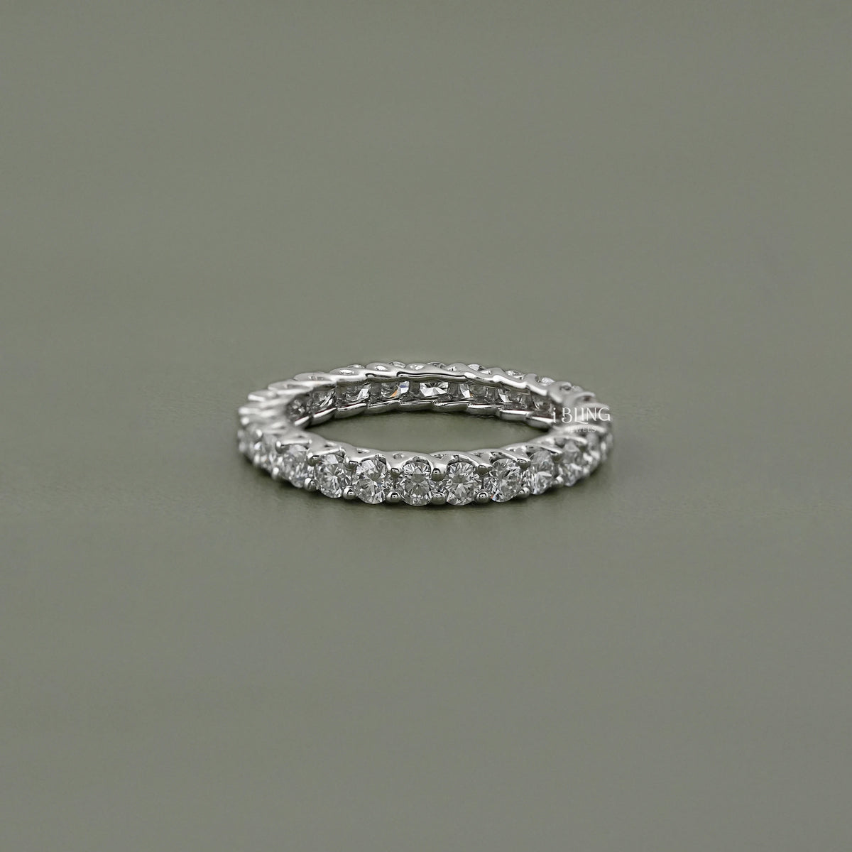 Round Lab Grown Diamond Stackable Wedding Band Full Eternity