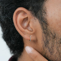 Round Cut Lab Diamond Hoop & Huggie Men's Earrings