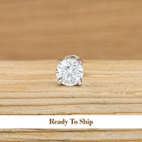 Round Cut Lab Diamond Screw Back Men's Stud Earrings