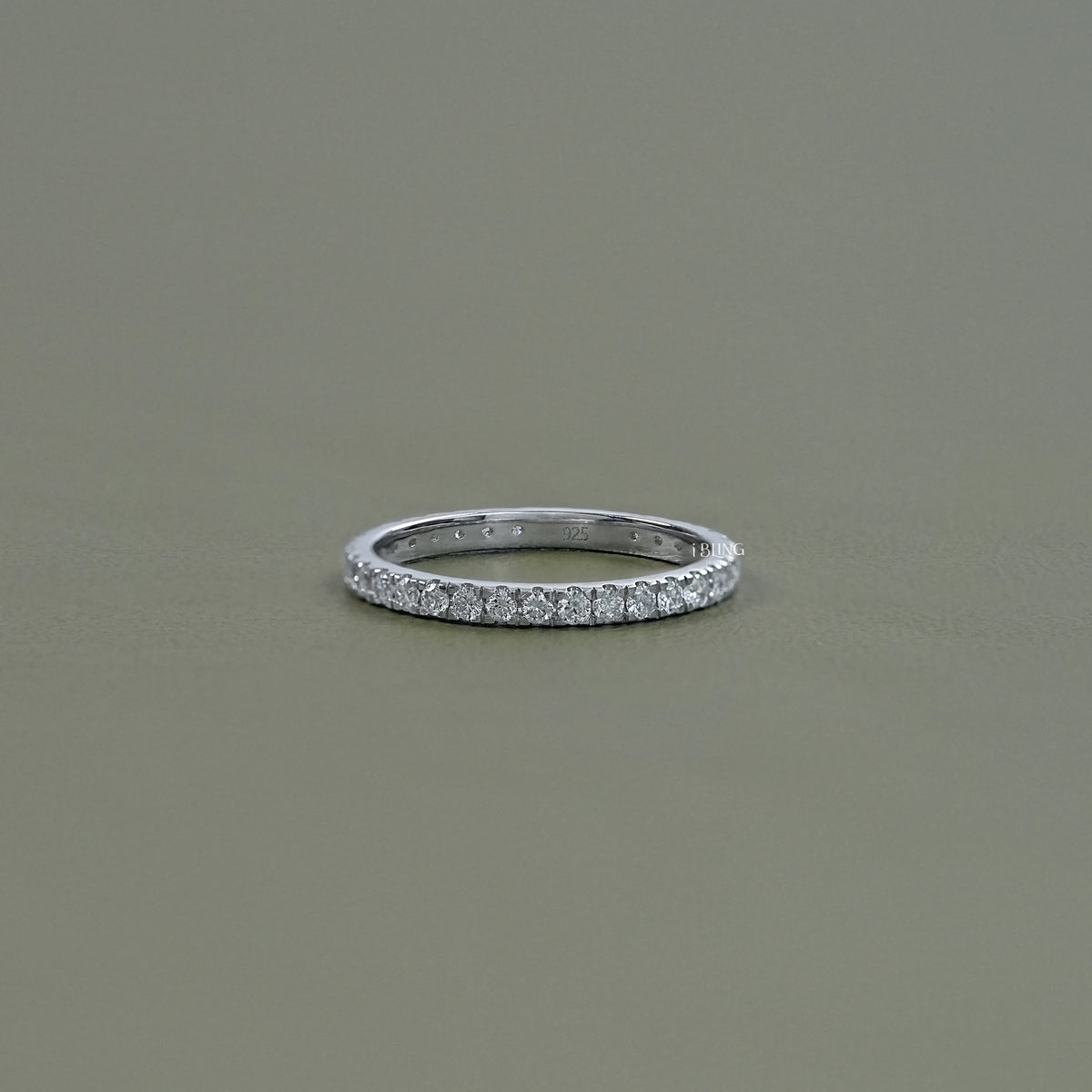 Round Tinny Diamond Full Eternity Wedding Band
