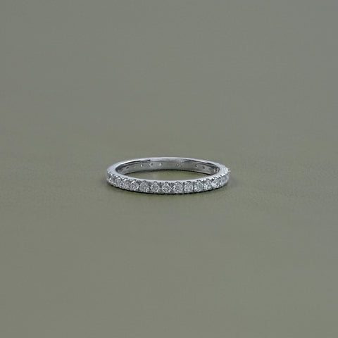 Round Tinny Diamond Full Eternity Wedding Band