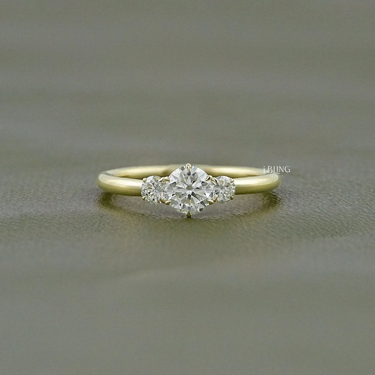 Old European Round Three Stone Anniversary Ring