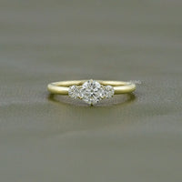 Old European Round Three Stone Anniversary Ring