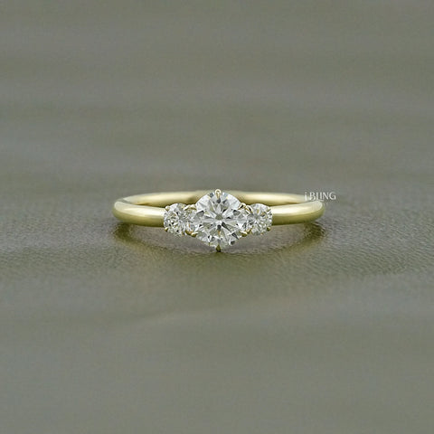 Old European Round Three Stone Anniversary Ring