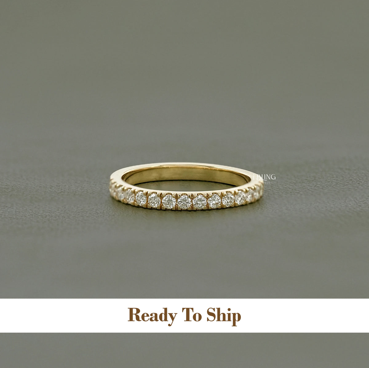 Round Cut Lab Diamond Tinny Half Eternity Band