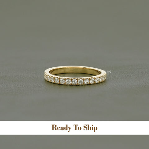 Round Cut Lab Diamond Tinny Half Eternity Band