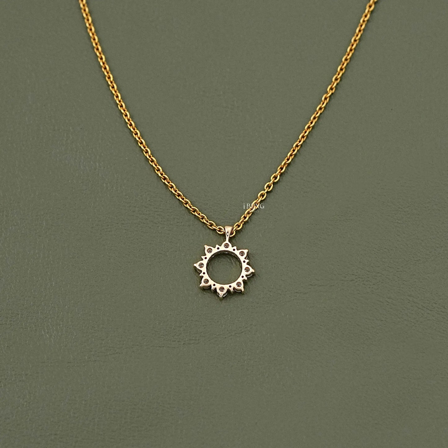 Round Cut Lab Diamond Open Circle Necklace