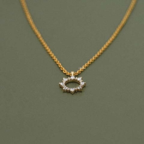 Round Cut Lab Diamond Open Circle Necklace