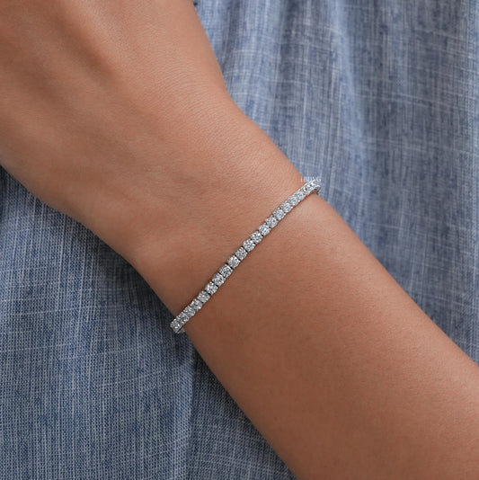 Round Cut Lab Diamond Tennis Bridal Bracelet