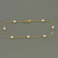 Round Cut Lab Grown Diamond Station Bracelet